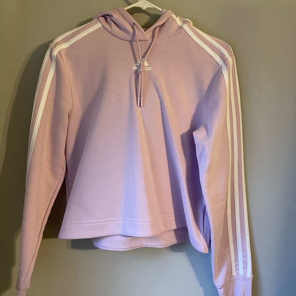 Womens Adidas Cropped Hoodie size Small Lilac purple color